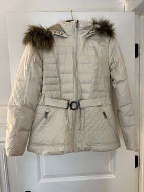 The North Face Cream Quilted Puffer Jacket